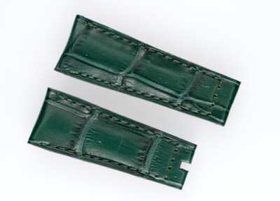 Kaufmann Lederband Alligator grün 20/16 Faltschließe Neu 