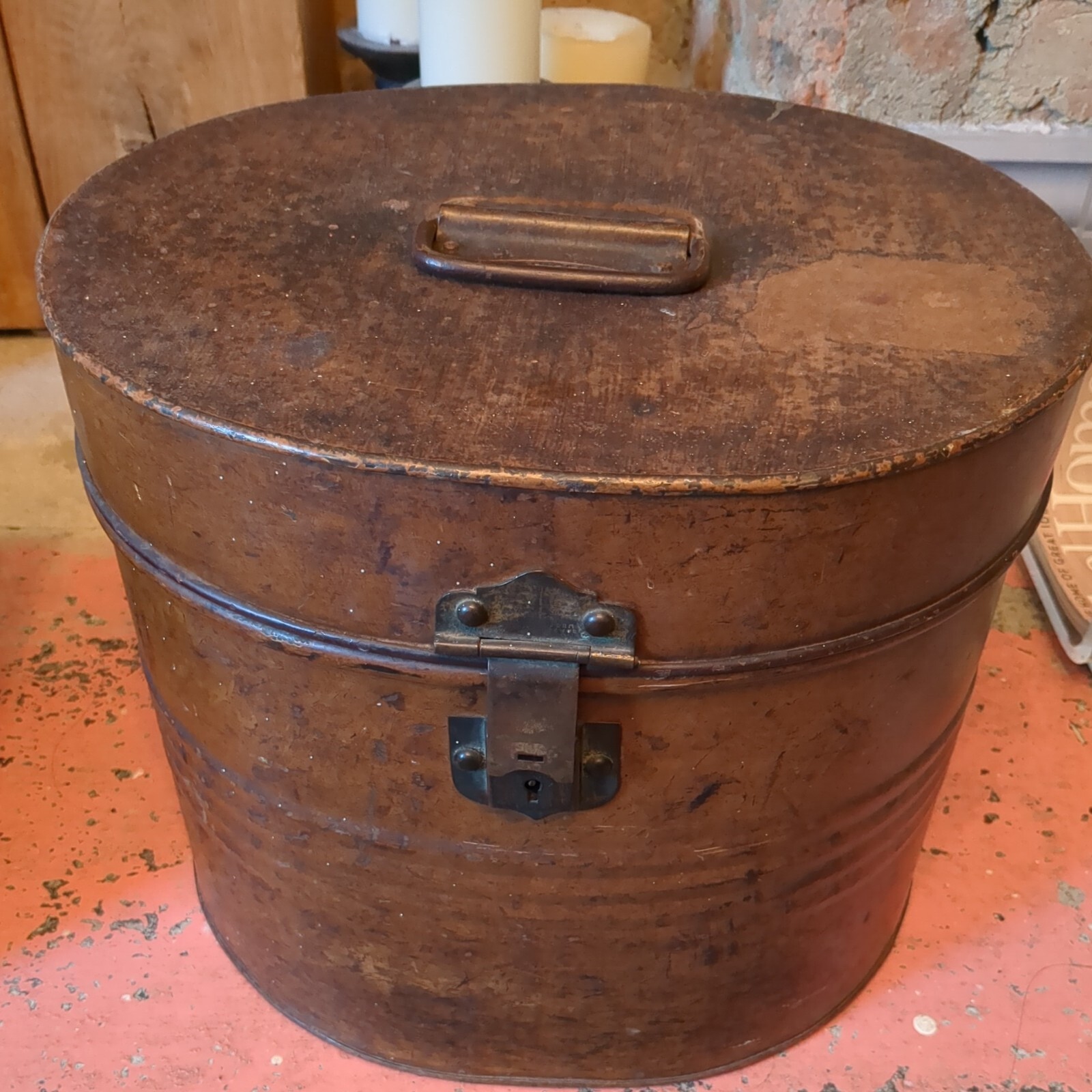 Vintage Antique Victorian Metal Hat Box Storage Display eBay