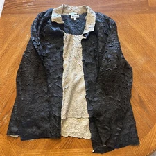 Due Per Due Collection 2 Piece Outfit Set Sz XL Black Tan Reversible ￼