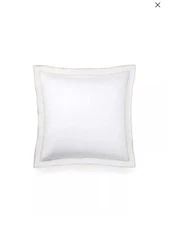 Ralph Lauren Spencer Border (1) Euro Sham White/ Tan 26" X 26" New in Pack