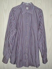 Peter Millar Striped Button Down Dress Shirt Mens XL Extra Large Long Sleeve EUC