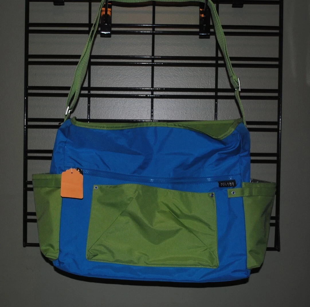 Bright Blue and Green Diaper Bag for baby boys