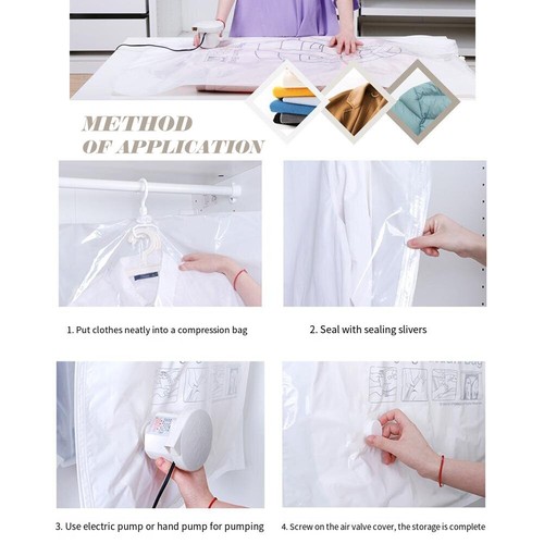 Hanging Vacuum Storage Bags Seal Wardrobe Compressed Bag Closet Organizer (L) - Zdjęcie 4 z 4