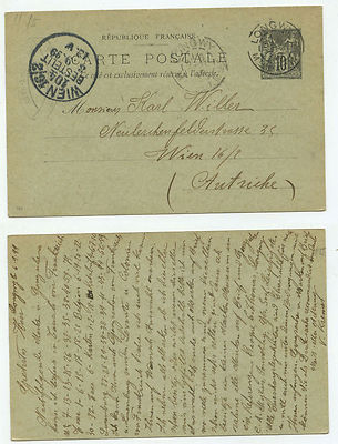 22389 - Ganzsache - Postkarte - Longwy 6.9.1899 nach Wien