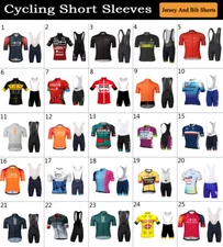 Mens Cycling team Jersey Bib Shorts Sets Bike jersey Cycling Bib shorts jersey