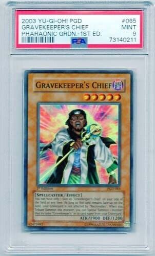 GRAVEKEEPER'S CHIEF YUGIOH 1ST EDITION HOLOFOIL PGD-065 GRADED MINT 9 2003 - Picture 1 of 4
