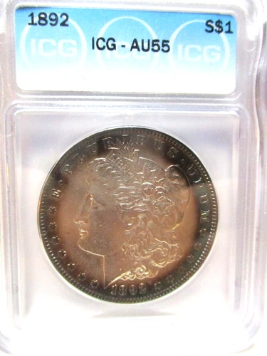1892 MORGAN SILVER DOLLAR ICG AU55