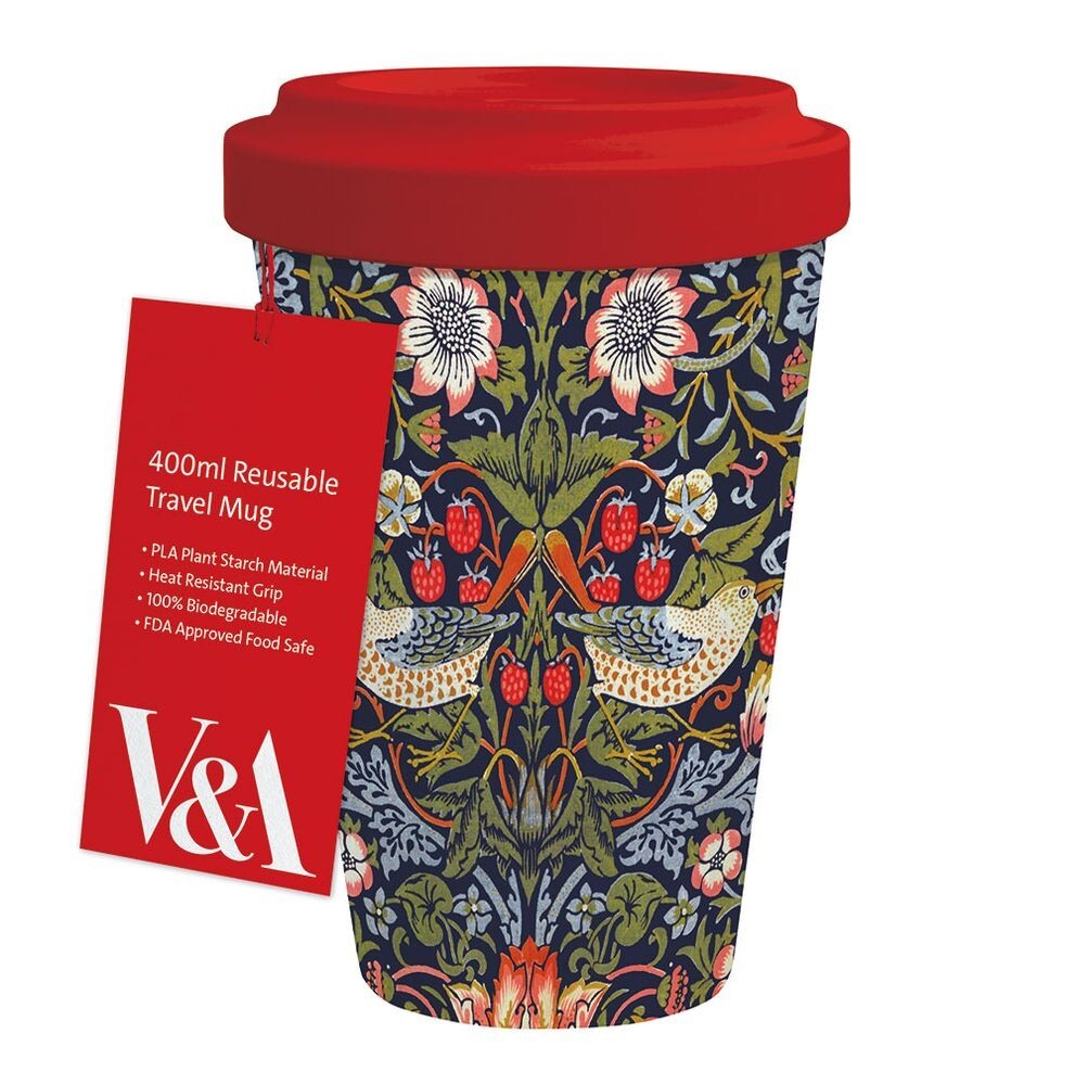 V&A Strawberry Thief Travel Mug