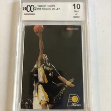 REGGIE MILLER INDIANA PACERS 1996 SKYBOX NBA HOOPS BASKETBALL CARD #68 BCCG 10