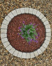 200 cm cream granite circle grass border tree surround flower bed slab stone 
