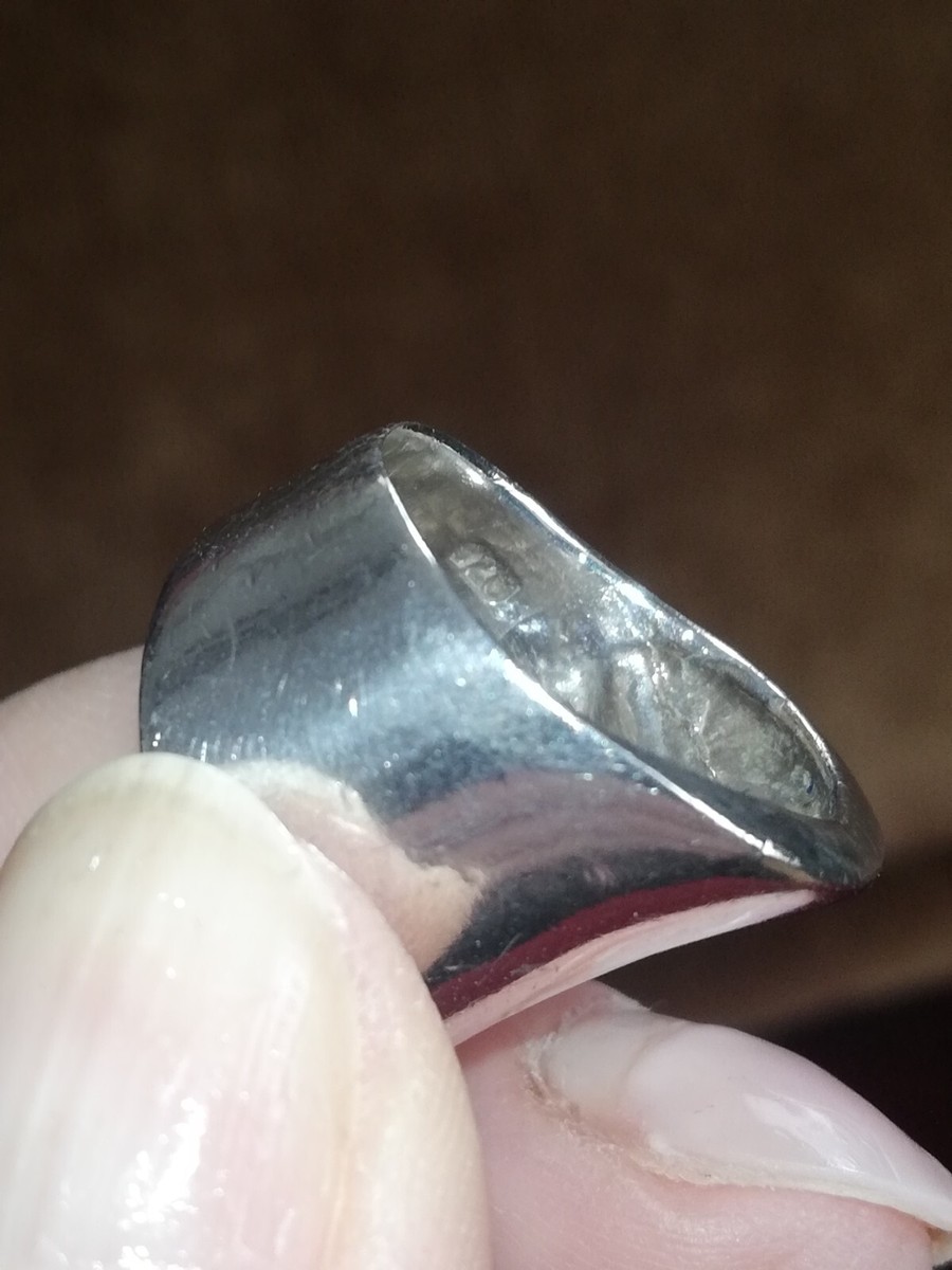 Bague Ancienne Large En Argent Massif 925/1000 - Taille 56 - Anneau Simple Vintage Occasion