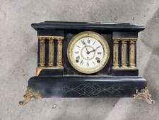 Seth Thomas 6-Pillar Key Wind Pendulum Movement Antique Mantle Clock 