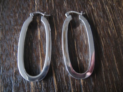 Purist Sculptural Statement Earrings Hoop 925 Silver 3D 4.5cm NEW