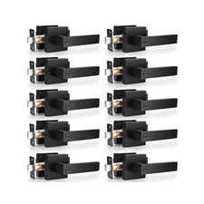 Keyless Privacy Door Levers, Matte Black Finish, Fits Interior Doors