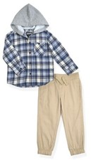 NWT Tony Hawk Boys Hooded Flannel Shirt  Jogger Pant 2pc Set Size 12 Large New