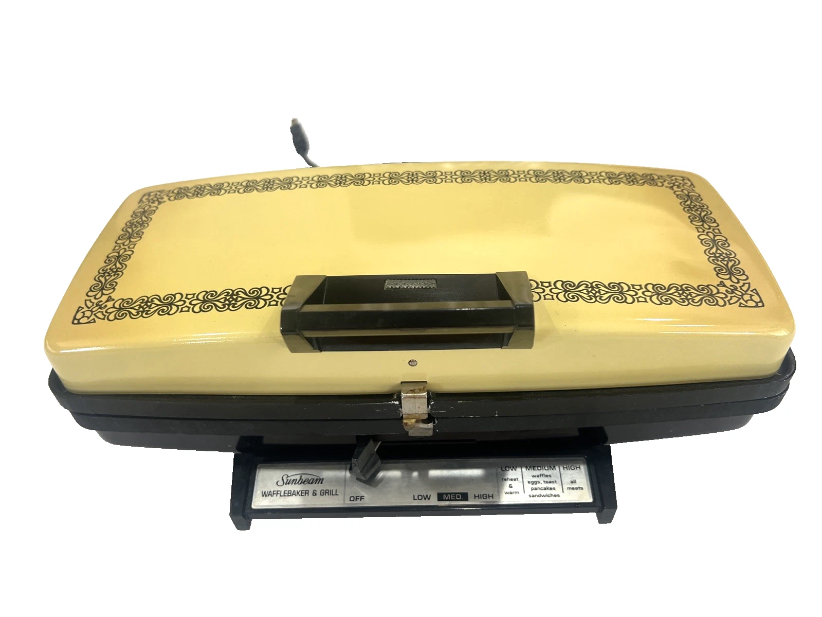 Vintage Sunbeam Wafflebaker & Grill RARE Yellow W-M with Grill/Grids Works