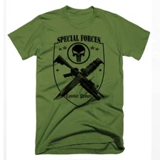 Military T-Shirt Army Navy Machine Gunner Sniper Airborne Special Forces