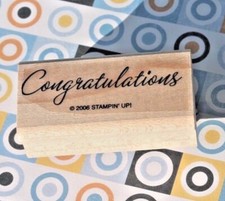 Stampin' Up Congratulations Rubber Stamp, 2006 FREE SHIPPING