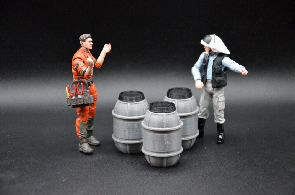 Star Wars GI Joe Custom Diorama with Cargo Barrels in 1:18 Scale