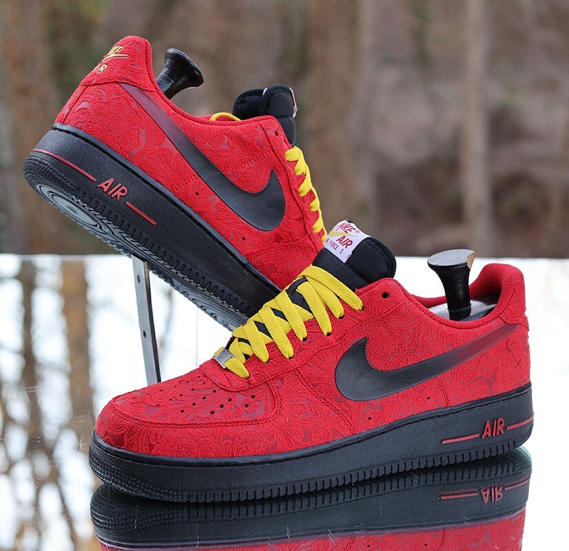 Nike Air Force 1 Low Miami Heat 2014 Men's Size 12 Red Paisley
