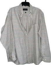 THE ARROW Co MEN's OXFORD BUTTON DOWN LONG CHECK DRESS SHIRT Size 17 34/35