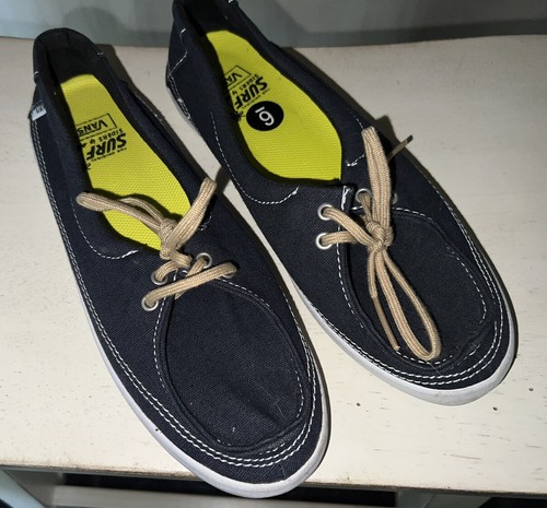 Vans Original Surf Sider blau Canvas Damen 6 neu ohne Etikett Boot Dock Schuh