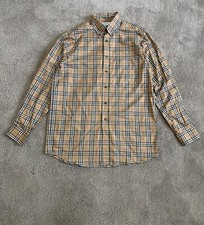 Vintage 90s Burberry London Nova Check Men M Button Down Up Shirt Long Sleeve