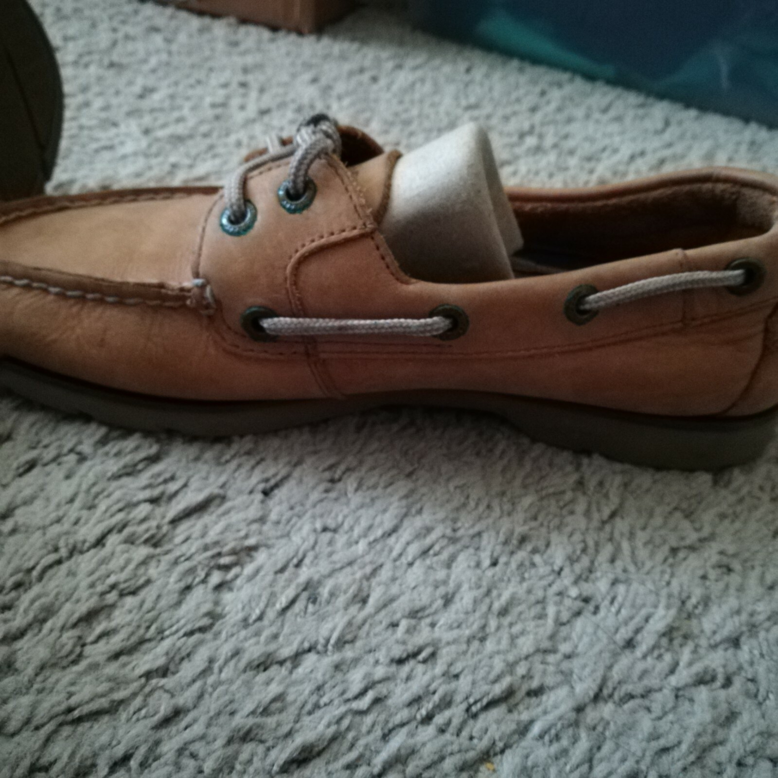 Men's Tan Sperry Boat Shoes School Uniform Sz 8 Gem