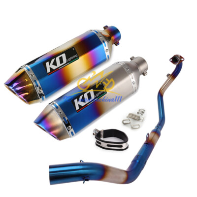 Motorcycle Blue System Exhaust Mufflers Header LINK Pipe For CF-Moto 300NK 300SS