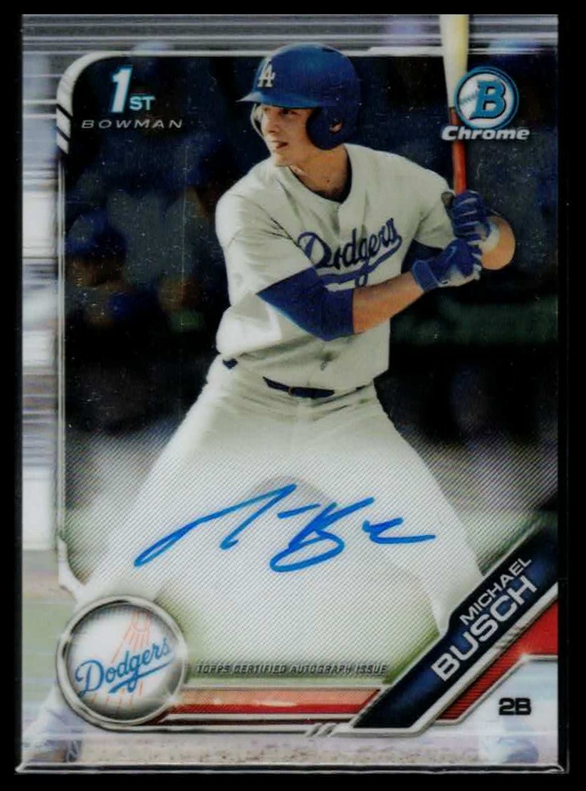2019 Bowman Draft Michael Busch Chrome Auto 1st #CDA-MB Dodgers