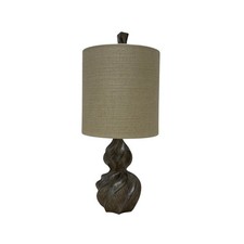 Twisted Sculptural Table Lamp w Linen Shade