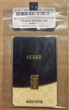1/2 GRAM GOLD BAR/ASSAY IGR 999.9 QUANTITY EXCELLENT SMOKE FREE HOME FREE SHPPNG