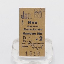 Fahrkarte vom 02.01.1969 Monatskarte Jan 69 Mon Hannover Bismarckstraße 