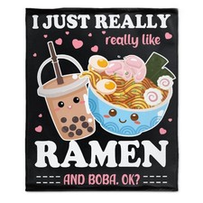 I just Really Like Ramen ok Blanket Soft Cozy Throw Blankets Flannel Blankets...