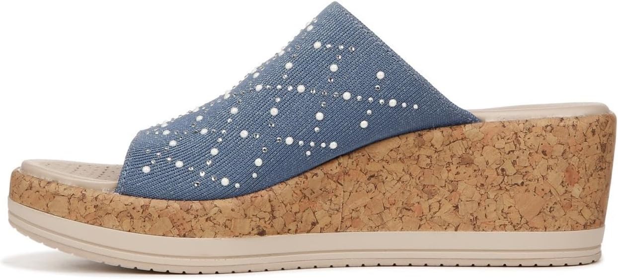 APL Bzeez Royal sandali donna blu con zeppa in tessuto nuovi ob 9 5M