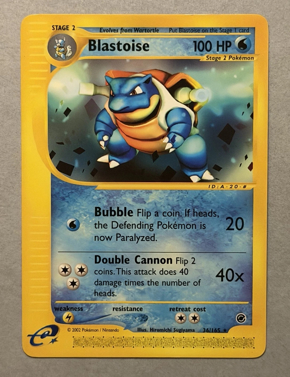 Pokemon TCG Blastoise 36/165 Expedition Non-Holo Rare 2002