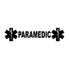 Paramedic  Star Of Life Decal Sticker Black Die Cut Vinyl