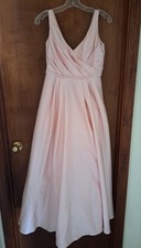 David's Bridal Size 4 Pink Satin Dress Prom Bridesmaid Quinceanera Formal Davids
