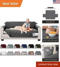 Stylish Charcoal Slip Cover - Machine Washable and Pet Resistant 70" Sofa Cover