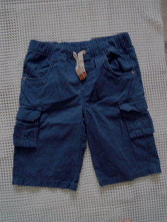 Yigga Marken Jungen Cargo Shorts Gr.134 blau Baumwolle Schlupf Hose Bermuda