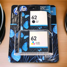 HP 62 Black  Tri-Color Ink Cartridges 2 Pack Combo - NEW -EXP: 05/22 - 02/2026
