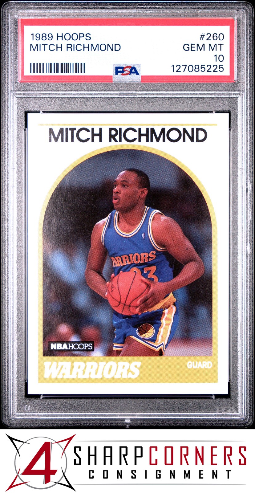 1989 HOOPS #260 MITCH RICHMOND RC WARRIORS HOF PSA 10