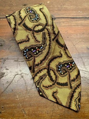 Robert Talbott Carmel Seven Fold Italian Un-tipped Abstract Tie Handmade 1/40