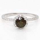 World Class 1.10ctw Green Olive Tourmaline & White Sapphire 925 Ring Size 7.5 — photo 3