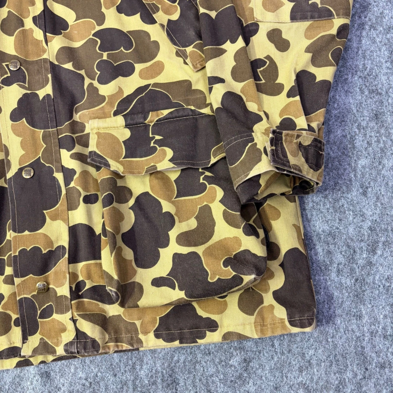 Columbia Mens Gore-Tex Duck Hunter Camo Parka L Brown Vintage Hunting Jacket USA - product detail image 5