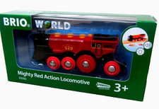 NEW BRIO WORLD MIGHTY RED ACTION LOCOMOTION TRAIN POWERED LIGHT SOUND 33592 TOY