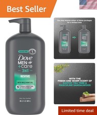 Dove Men Care 3N1 Invigorating Revive Body  Face Wash - 30 oz Tea Tree Gel
