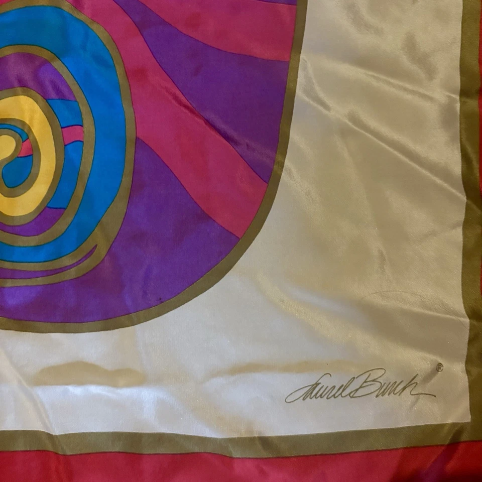 Laurel Burch Caprichoso Gatito Gato Par Corazones Blanco Felino Seda Bufanda Cuadrada 33” Foto 3 de 4