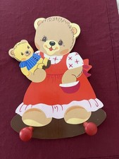 Rare Children Teddy Bear Shaped Coat Rack Mertenskunst Gardetobe Barenmutti 1987