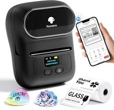 Phomemo M110 Label Makers - Barcode Printer Bluetooth Maker Black